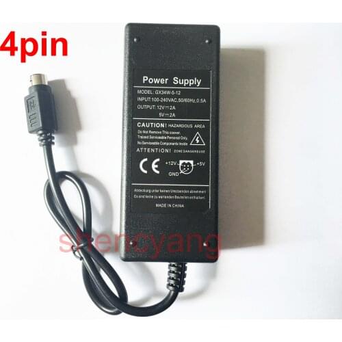 100V - 240V AC to DC 12V / 5V 2A for HDD Enclosure Case Power Supply Adapter 4 pin 2000mA 4PIN