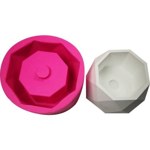 Diamond Shaped Surface Succulent Plant Flower Pot Silicone Mold Gypsum Cement Fleshy Flower Bonsai Silicone Mold Concrete Mould