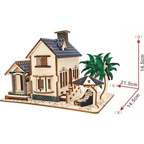 DIY arts and 3D Chinese building Wooden Craft toys Party Arts Puzzles Model Decoration for children kid Toy Birthday Best Gift