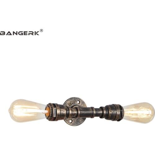 Double Retro Wall Light LED Edison E27 Black Iron Water Pipe Lamp Loft Vintage Sconce Wall Lights Fixtures Home Decor Lighting