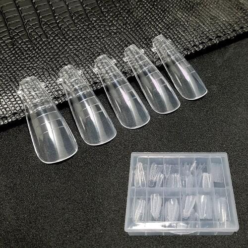 Dual Forms Nail Transparent Reusable Nails Upper Forms For Home Or Store Manicure Tools Nail Top Extension Molds