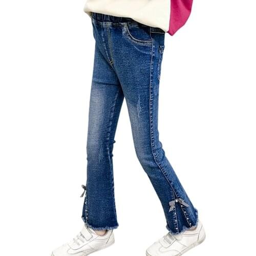 Jeans For Girl Solid Color Girl Child Jeans Casual Style Jeans Kid Spring Autumn Childrens Clothes 6 8 10 12 14