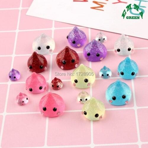 Resin Cabochons Water Drop Charms 10pcs 3D Cute Kawaii Drop pattern Charms flatback Charms for Scrapbook Craft DIY Slime Charms