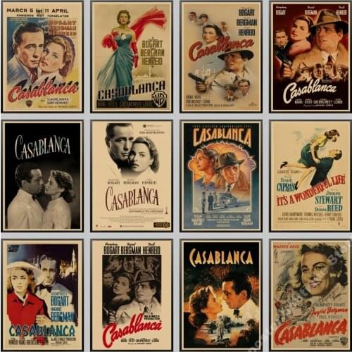 Classic romantic movie Casablanca Retro Poster Vintage poster Wall Decor For Home Bar Cafe apartment decoration
