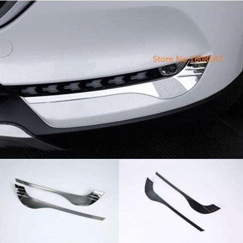 Car Body ABS Chrome Cover Trim Front Head Fog Light Hoods Lamp Frame Stick Part 2pcs For Mazda CX8 CX-8 2017 2018 2019 2020