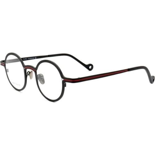 Pure Titanium Round Glasses Frame Vintage Women Full Rim Optical Eyewear High Quality Clear Len Goggle Myopia Eyeglasses Men