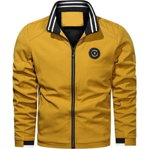 New Fashion Men Bomber Jackets 2021 Autumn Casual Outdoor Military Pilot Coat Mens Solid Windbreaker Cargo Jacket Stand Collar