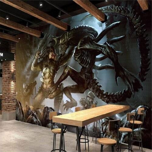 Milofi custom photo wallpaper 3D3D three-dimensional alien war predator background wall painting tooling home decoration paintin