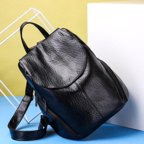 Fashion Soft Backpacks Cute School Bags for Teenage Girls Leather Bagpack Retro Anti Theft Women Leather Backpack Ladies Street