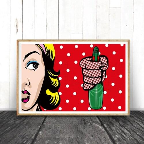 The Fashion Coloration Decor With Girl Poster Wall Art Canvas Painting Wall Art for Living Room Home Decor