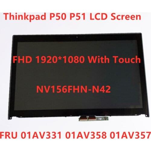 New Original LCD Screen For Lenovo ThinkPad P50 P51 LCD screen panel FHD 1920*11080 40pin With Touch FRU 01AV331 01AV358 01AV357