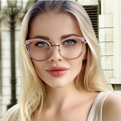Cat Eye Anti Blue Light Optical Glasses Frames Spring Leg Women Tr90 Fashion Computer Eyeglasses 50211
