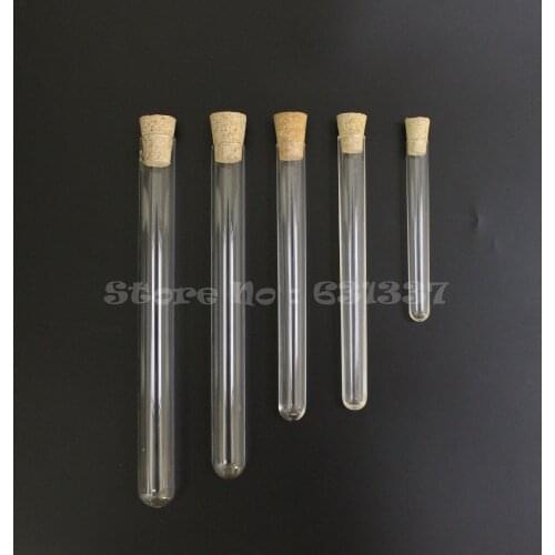 Plastic Test Tube With Cork Stopper 15x150mm Clear, Grade Cork , Pack 100 Wedding Tube