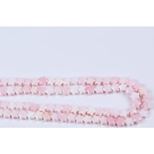 Nature 6mm Pink Color Star Shape Mabe Pearl Real Shell Strand