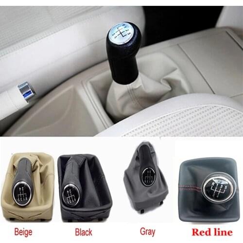 5 Speed Car Gear Shift Knob With Gaitor Boot Cover For Volkswagen VW Polo 9N 9N2 2002 2003 2004 2005-2009