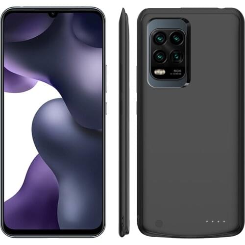 Silicone Shockproof battery Power Case For Xiaomi Mi 10 Lite Extenal battery charger case power bank Back cover Funda Capa