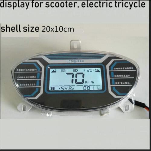 Speedometer electric bike scooter LCD display 48v60v72v with speed battery indicator turning signal white light gauge odometer