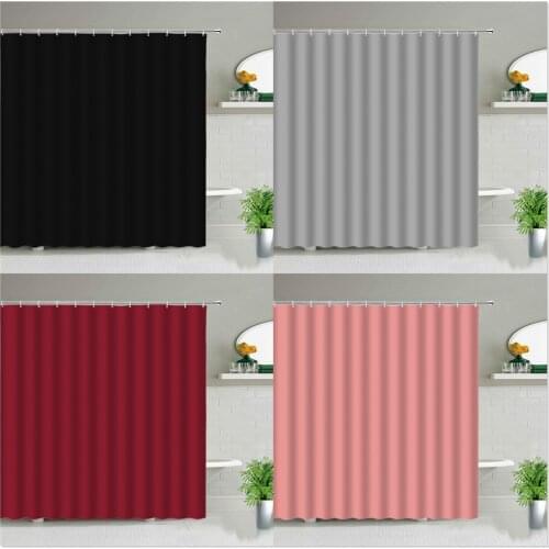 Modern Black Red Hray Pink Print Shower Curtains Bathroom Waterproof Fabric Bath Curtain Set Home Bathtub Decor Screen With Hook