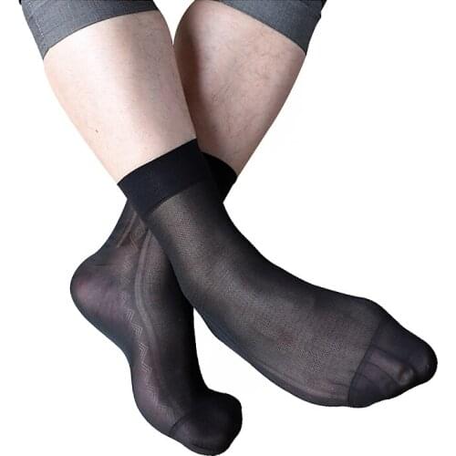 Super Sheer Men Silk Socks Formal Suit Socks Dress Gay Sexy Socks 3 Colors Available Free Shipping Drop