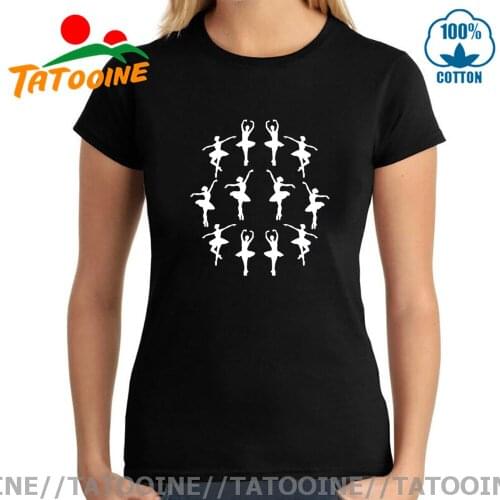 Tatooine Women Black Mystery Dancing Ballerina T-shirt Girl Ballerina Dancers T shirt Summer Slim Fitness Casual White Tee shirt