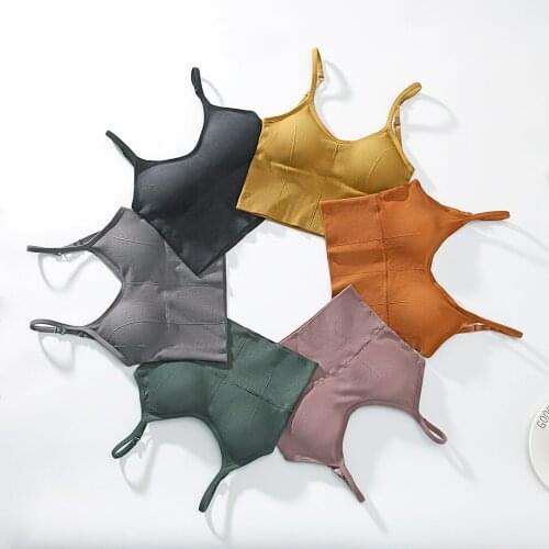 U-shaped Back Bra Tube Top Women Crop Top Daisy Pattern Sexy Lingerie Bra Sports Fashion Street Seamless