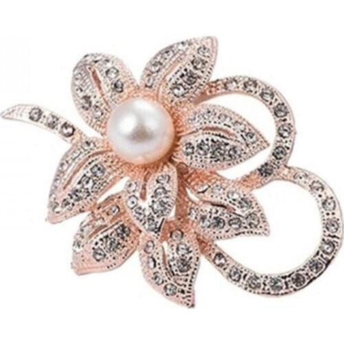 Flower Brooches Vintage Crystal Brooch Pin for Women Weddings Banquet Brooch Pins Corsage Jewelry Gifts