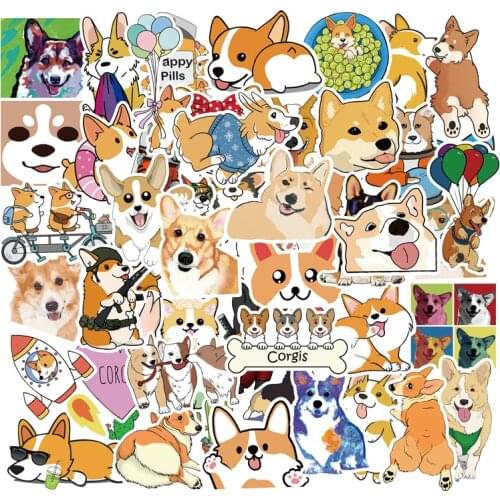 Waterproof PVC Animals Dogs Corgis Stickers Suitcase Guitar Skateboard Girls Funny Graffiti Sticker Kids Classic Toy