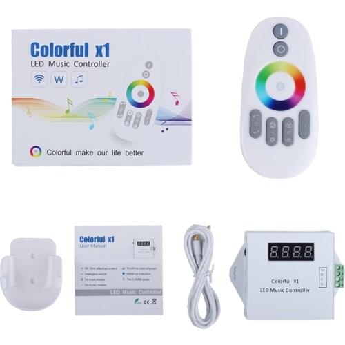 WS2811 WS2812B Tape LED Controller RGB Music LED Strip Controller Dimmer Flashing Speed Driver Colorful x1 With RF Touch Remote