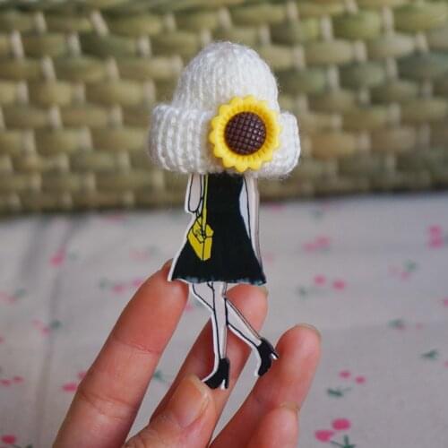 Diy Woman Acrylic Brooch Graffiti Resin Avatar Brooches Cartoon Character Icons Lapel Pins Badges On Backpack Friend Gifts