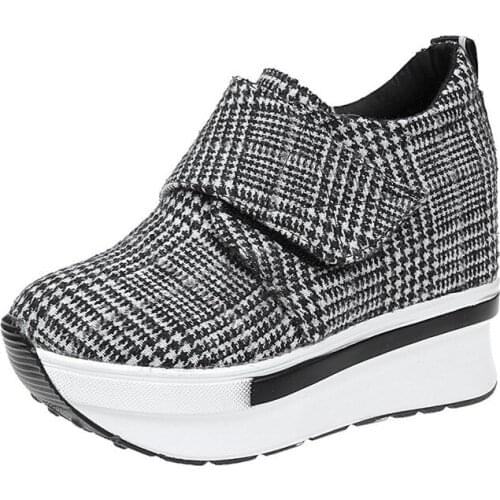 Women Hidden Increased 9CM Vulcanized Shoes 2019 Casual Wedge Sneakers with Platform Fashion Shoes Woman Zapatillas Chunky Mujer