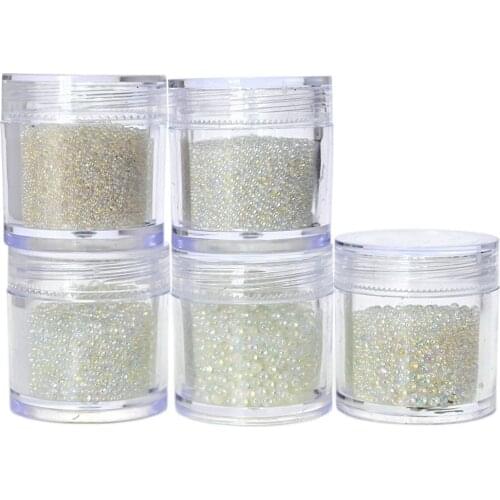 1Box Crystal Tiny Balls Rhinestones-For Manicure Microbead Caviar Glass Beads-Nail Art Decorations,3D Charms Nails Accessories