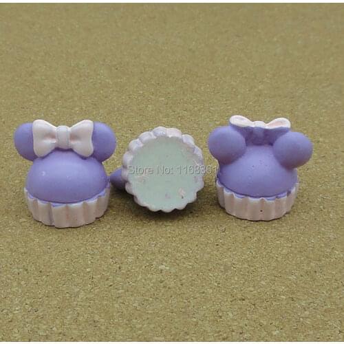 1pcs/lot resin purple bowknot plat cake 20mm Cabochons Scrapbooking Hair Bow Center Card Frame Making Craft DIY B001-2