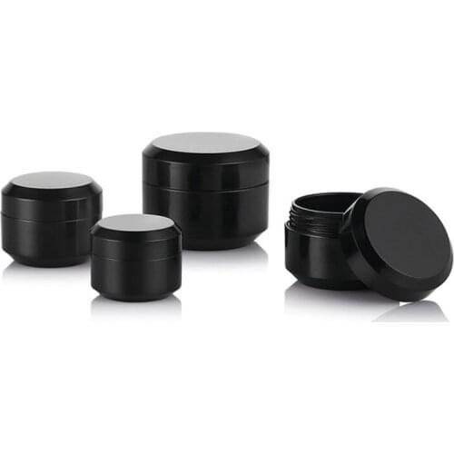 2pcs/lot 5g 10g 15g 30g Black Plastic Empty Jar Pot Travel Cosmetic Sample Makeup Face Cream Containers Nail Art Organizer Home