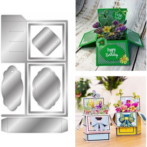 3D Pop Up Box Layered Rectangle Metal Cutting Dies For Craft Paper Cards Making Template DIY Scrapbooking 2020 Die Cut