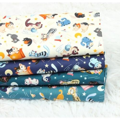 50*110cm Cotton Fabric Lovely Cat Printed Fabric Decoration Dress Baby Dress Sewing Quilting Fabrics For Patchwork Needlework