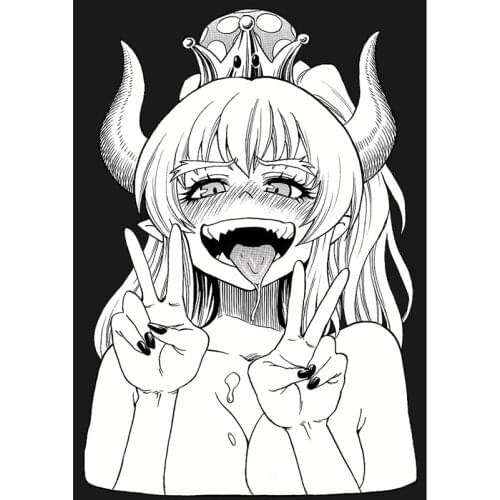 Ahegao Japanese Anime Beauty Art White Cardboard Poster Bar Cafe Living Room Dining room Wall Decorative 42*30cm