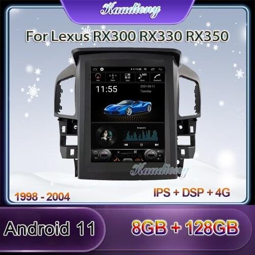 Kaudiony 10.4" Tesla Style Android 10.0 For Lexus RX RX300 RX330 RX350 Car Dvd Multimedia Player Auto GPS Navigation Stereo 4G