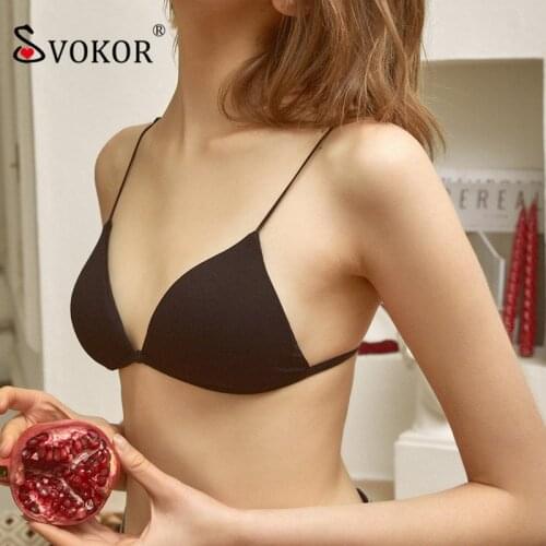 SVOKOR Front Button Bra Sexy French Triangle Cup Bralette Womens Push Up Lingerie Summer Beautiful Back Underwear
