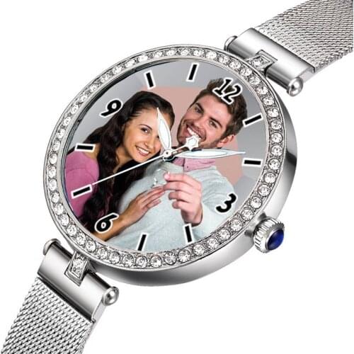 A3329 Unique Personality Private Customized Watch Photos Print Watches Women Clock Family Gift Dropshing
