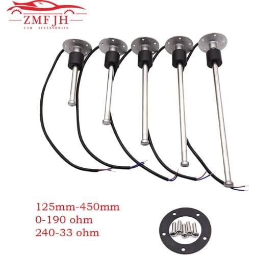 125mm-450mm Marine Boat Car Fuel Level Sensor Stainless Steel Sensor Liquid Fit For 0~190 ohm 240-33 ohm Fuel Gauge Water Gauge