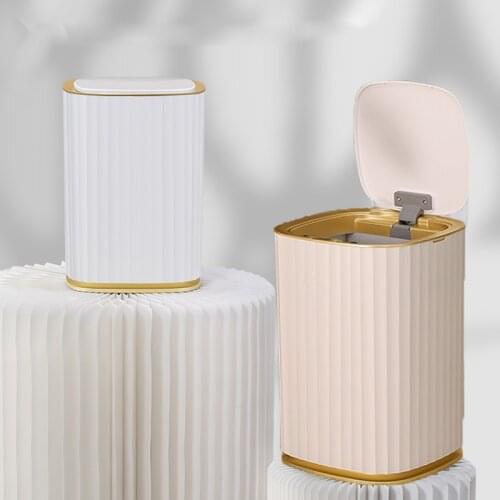 XiaoGui Smart Sensor Trash Can Family Light Luxury Sitting Room Toilet Creativity Automatic Open And Close Bathroom Trash