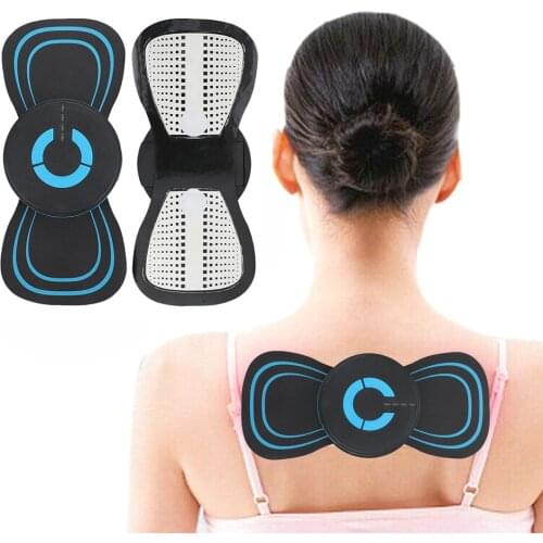 EMS pulse Portable 6 Modes Electric Cervical Spine Mini Massage Patch Vibration Muscle Relaxation Shoulder Neck Massager