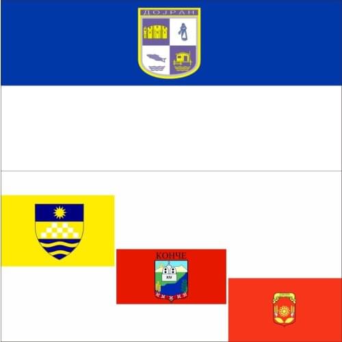 Macedonia North Dojran Municipality Flag 3X5FT 90x150CM 100D Polyester Double Stitched High Quality Dolneni Banner
