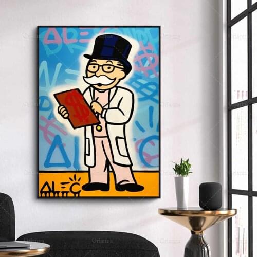 HD Alec Dr Monopoly Clipboard Home Decoration Canvas Painting Abstract Posters Print Modular Wall Pictures Living Room Art Frame