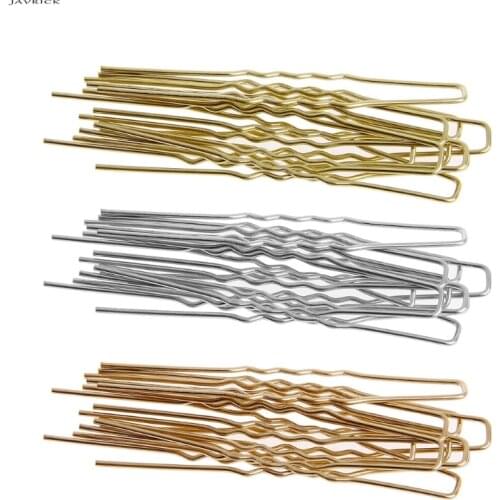 JAVRICK New Real Black/golden U Shaped Hairpin Hair Clips Bobby Pins Metal Barrette Women Dish Tools Accessories 10pcs/lot