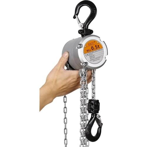 KACC Mini Hand Chain Hoist Hook Mount 0.25/0.5 Ton Capacity 3Meter Lift CE Certificate Portable Manual Lever Block Lifting