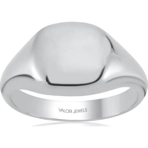 Valori Jewels Mini Shiny Mirror, Rhodium Plated, Sterling Silver Ring