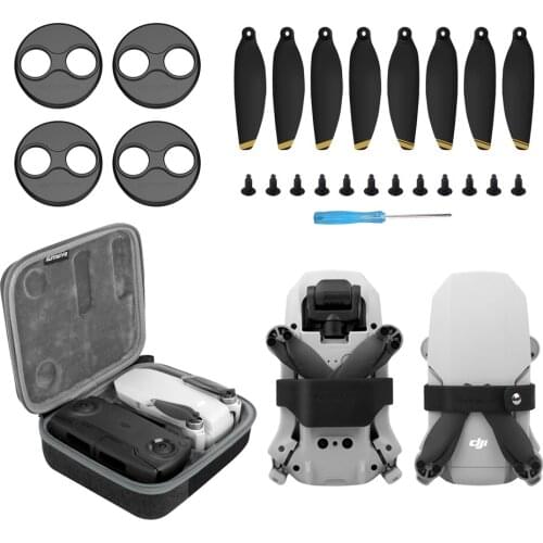 DJI Mavic Mini Accessories Kit - Low-Noise Propellers+Large Capactiy Carrying Case+Propellers Fixator+Motor Protective Cover Cap