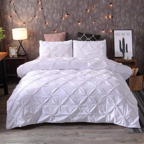 58 Simple Solid Color Bedding Set Black Duvet Cover Sets White King Queen Size Gold Quilt Gray Comforter Covers 3Pcs 260x230