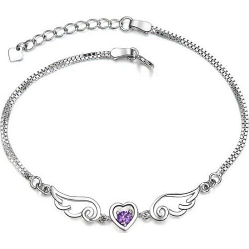 Korean Fashion Jewelry Wholesale Products Silver Plated Heart-shaped Bracelet